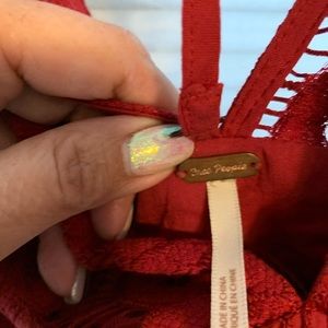 Free people Red Lace Dress